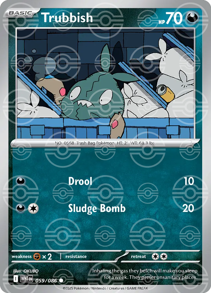 WHT - White Flare - 059/086 - Trubbish (Poké Ball Holo)