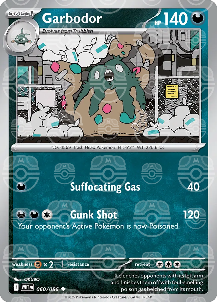 WHT - White Flare - 060/086 - Garbodor (Master Ball Holo)