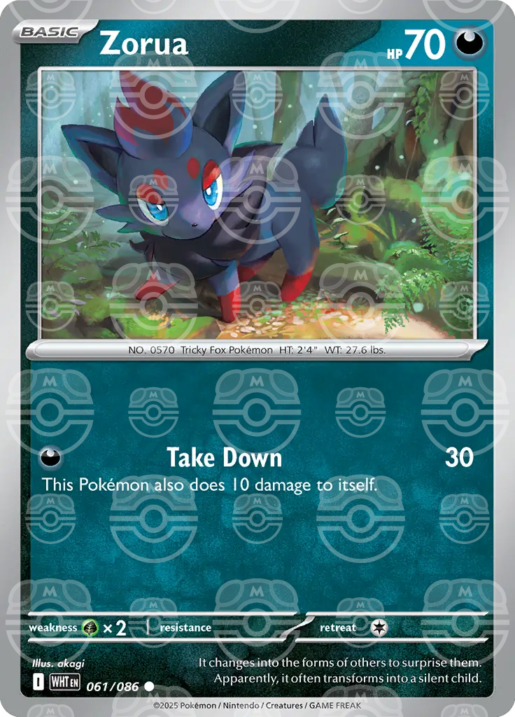 WHT - White Flare - 061/086 - Zorua (Master Ball Holo)