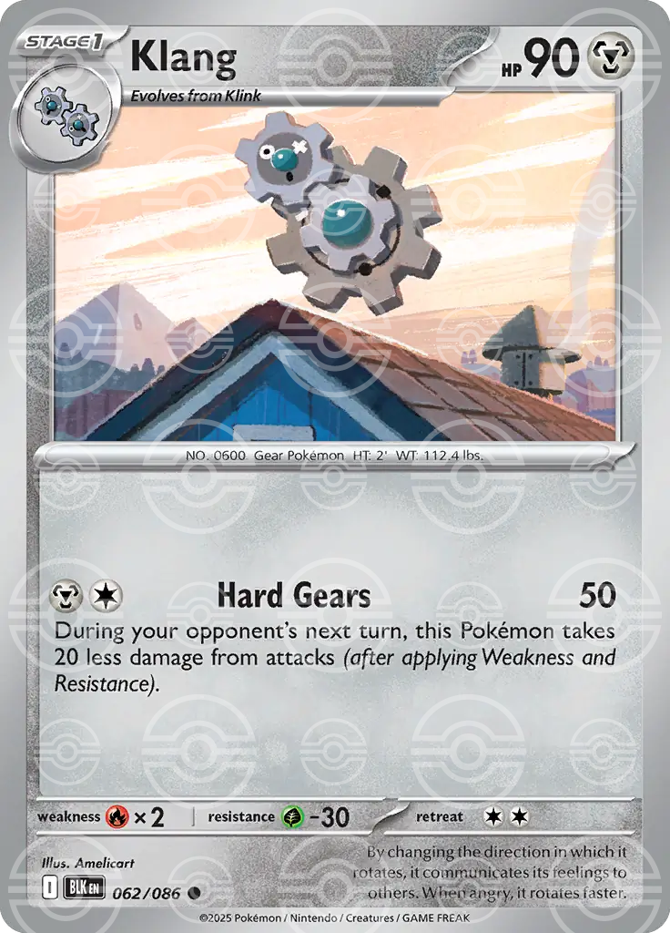 BLK - Black Bolt - 062/086 - Klang (Poké Ball Holo)