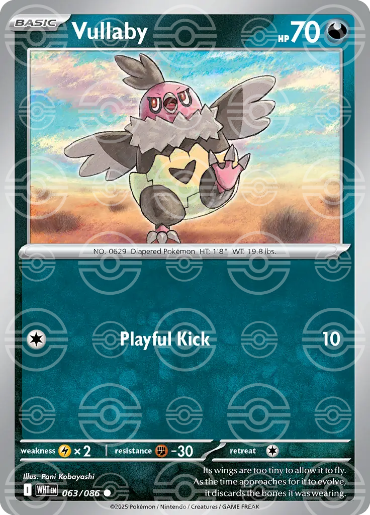 WHT - White Flare - 063/086 - Vullaby (Poké Ball Holo)