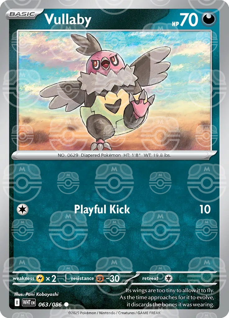 WHT - White Flare - 063/086 - Vullaby (Master Ball Holo)