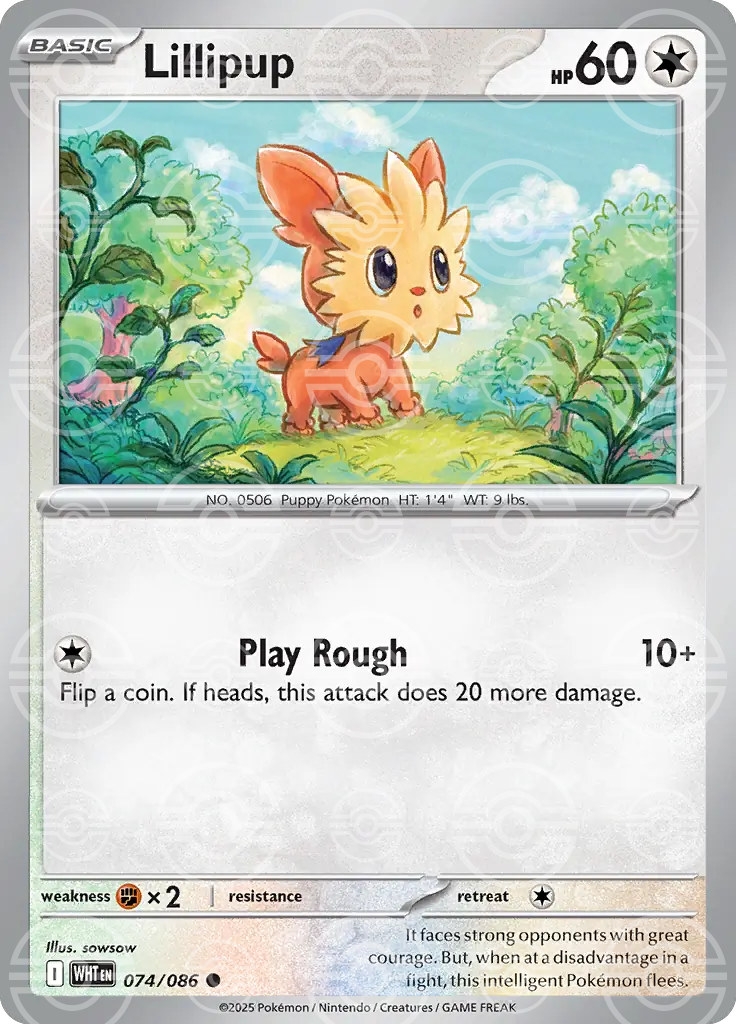 WHT - White Flare - 074/086 - Lillipup (Poké Ball Holo)