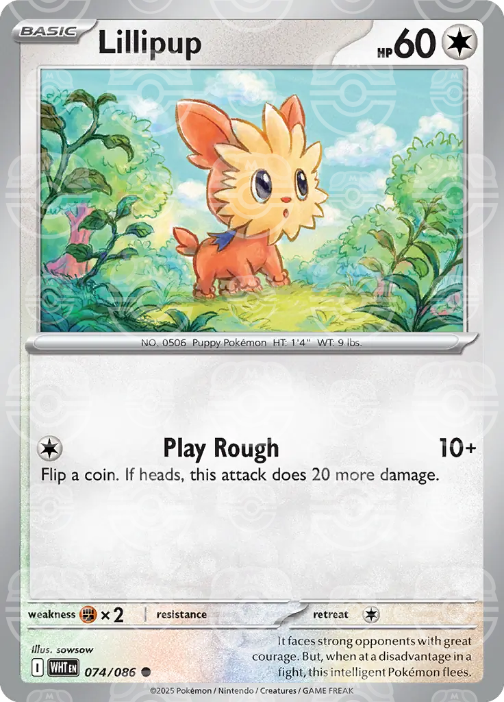 WHT - White Flare - 074/086 - Lillipup (Master Ball Holo)