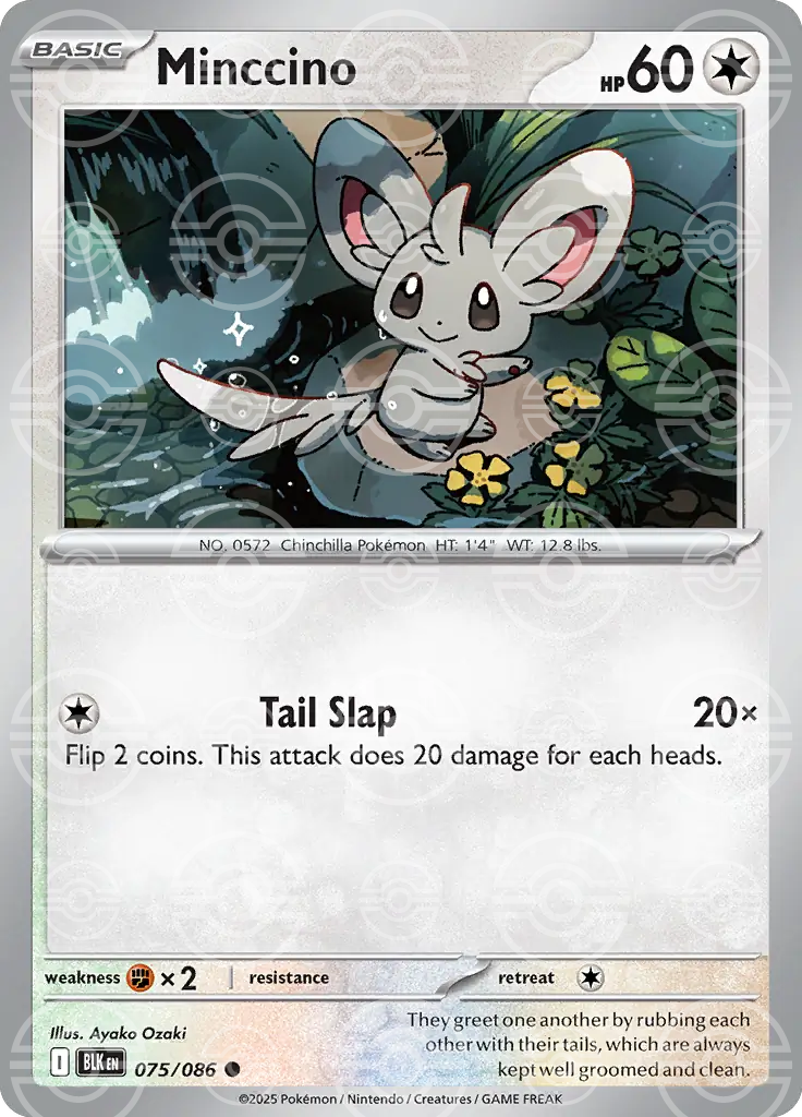 BLK - Black Bolt - 075/086 - Minccino (Poké Ball Holo)