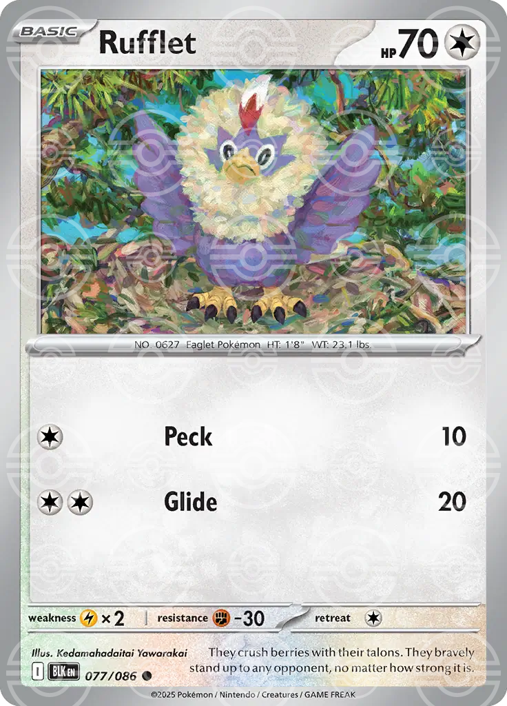 BLK - Black Bolt - 077/086 - Rufflet (Poké Ball Holo)