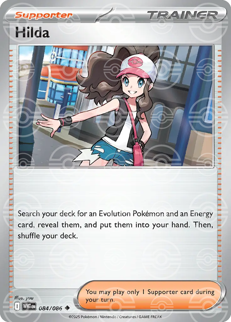 WHT - White Flare - 084/086 - Hilda (Poké Ball Holo)