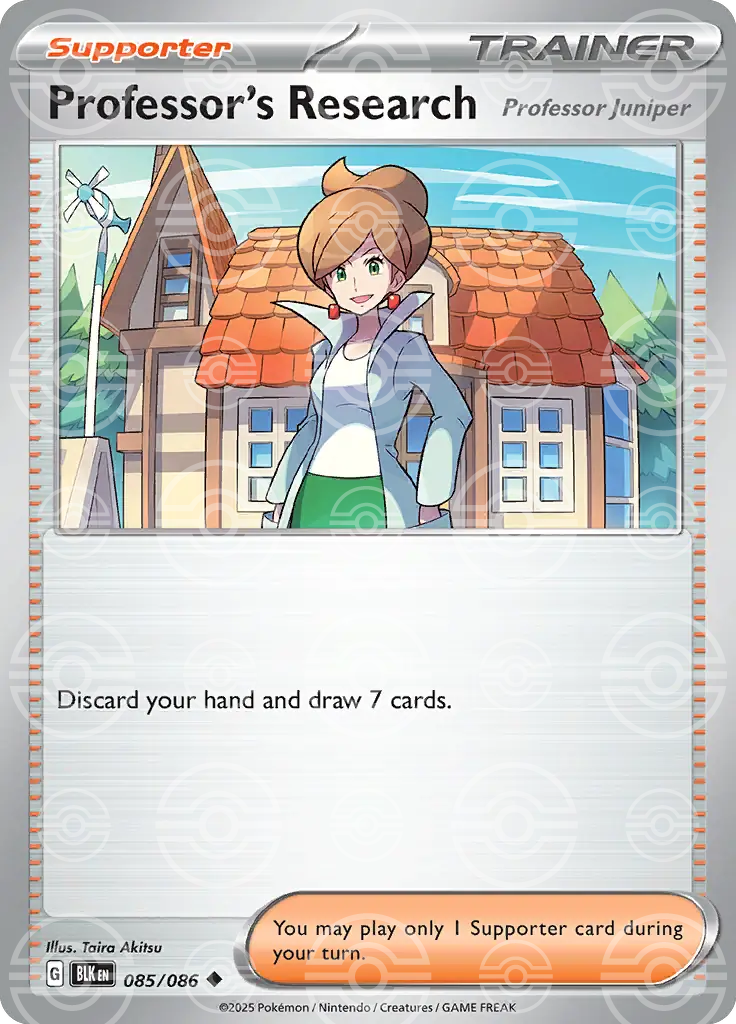 BLK - Black Bolt - 085/086 - Professor's Research (Professor Juniper) (Poké Ball Holo)