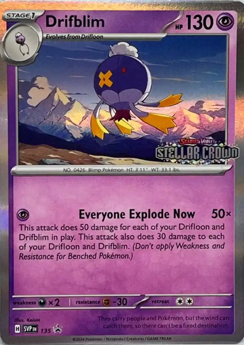 Scarlet & Violet Promos - SVP135 - Drifblim (Stamped Holo)