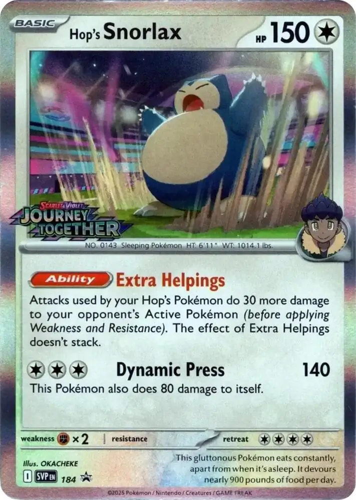 Scarlet & Violet Promos - SVP184 - Hop's Snorlax (Stamped Holo)