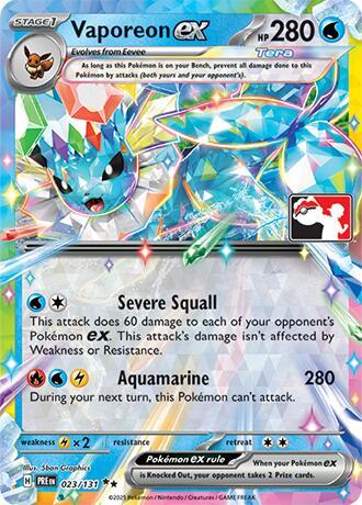 Prismatic Evolutions - 023/131 - Vaporeon ex (Prize Pack)