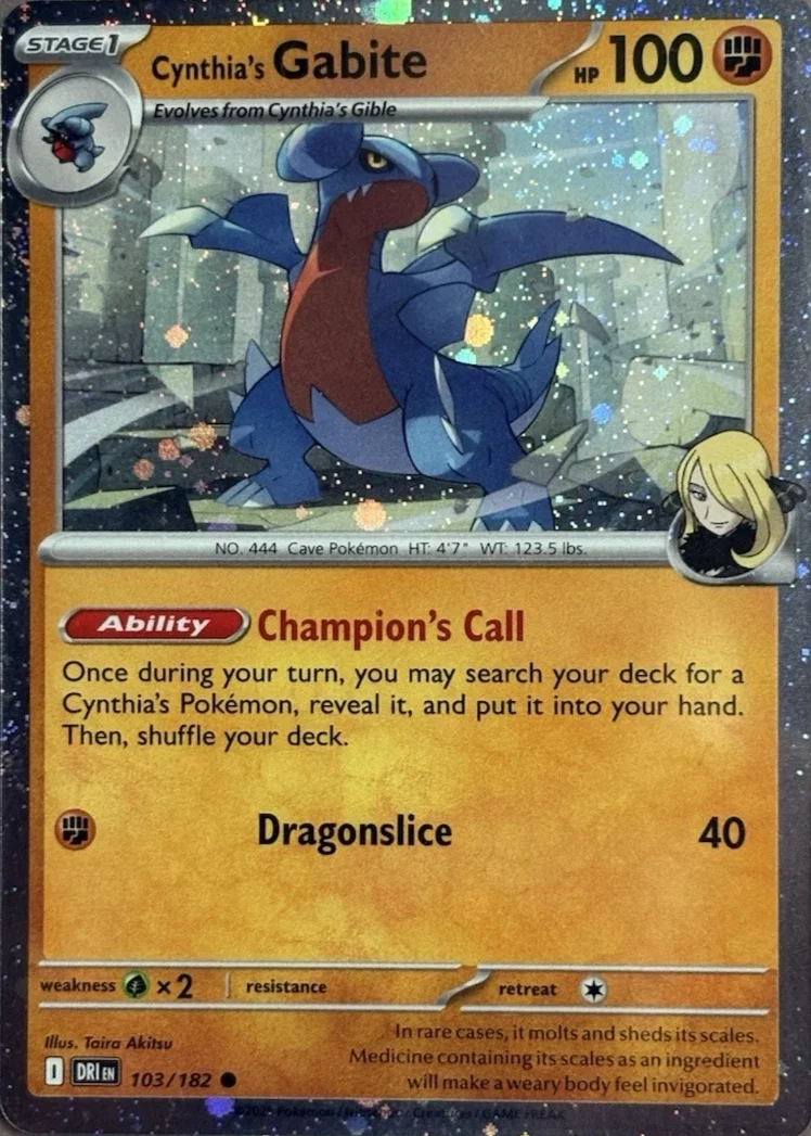 Destined Rivals - 103/182 - Cynthia's Gabite (Cosmos Holo)