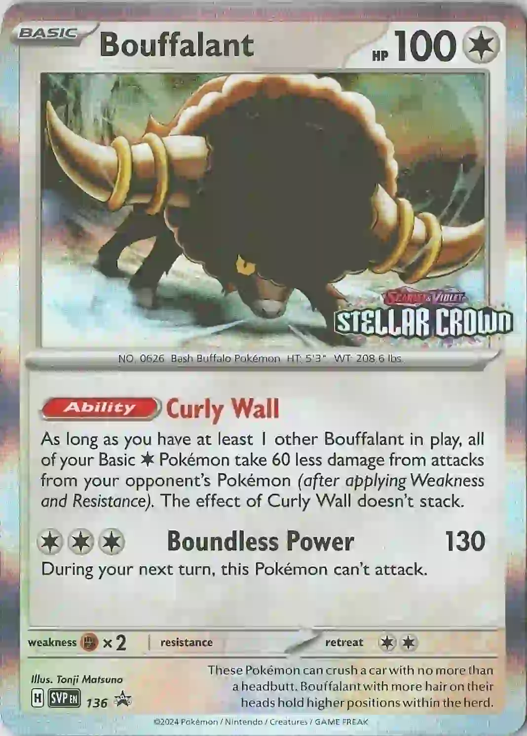 Scarlet & Violet Promos - SVP136 - Bouffalant (Stamped Holo)