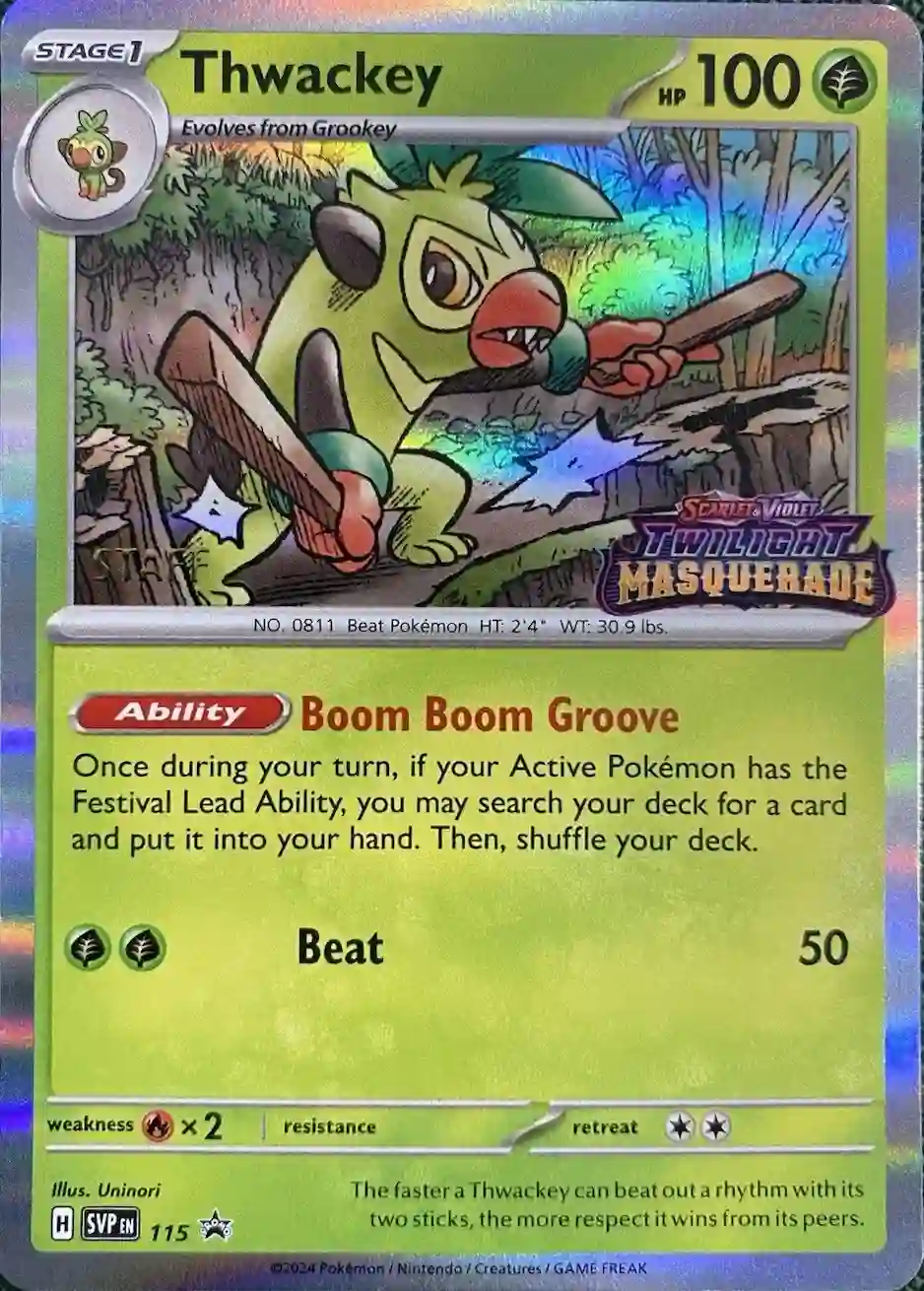 Scarlet & Violet Promos - SVP115 - Thwackey (Stamped Holo)