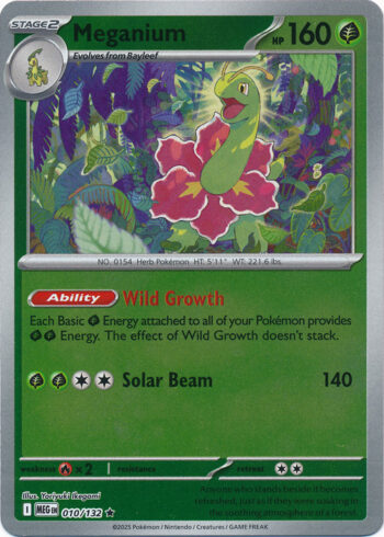 Karta Pokémon – Mega Evolution – 010/132 – Meganium (Reverse Holo)