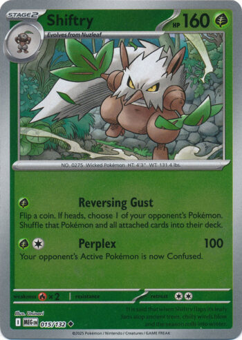 Karta Pokémon – Mega Evolution – 015/132 – Shiftry (Reverse Holo)