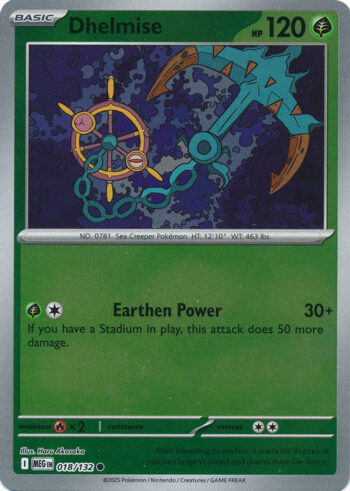 Karta Pokémon – Mega Evolution – 018/132 – Dhelmise (Reverse Holo)