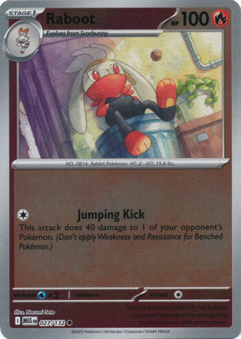 Karta Pokémon – Mega Evolution – 027/132 – Raboot (Reverse Holo)