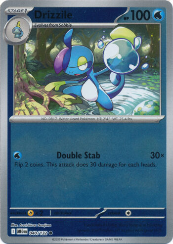 Karta Pokémon – Mega Evolution – 040/132 – Drizzile (Reverse Holo)