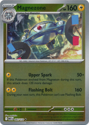 Karta Pokémon – Mega Evolution – 047/132 – Magnezone (Reverse Holo)