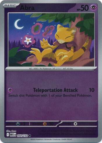 Karta Pokémon – Mega Evolution – 054/132 – Abra (Reverse Holo)