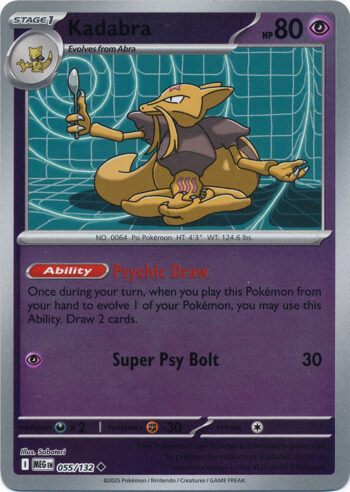 Karta Pokémon – Mega Evolution – 055/132 – Kadabra (Reverse Holo)