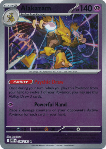 Karta Pokémon – Mega Evolution – 056/132 – Alakazam (Reverse Holo)