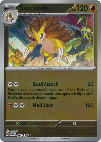 Karta Pokémon – Mega Evolution – 069/132 – Sandslash (Reverse Holo)