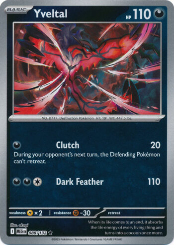 Karta Pokémon – Mega Evolution – 088/132 – Yveltal (Reverse Holo)