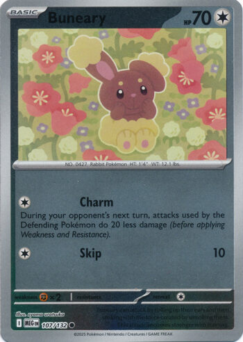 Karta Pokémon – Mega Evolution – 107/132 – Buneary (Reverse Holo)