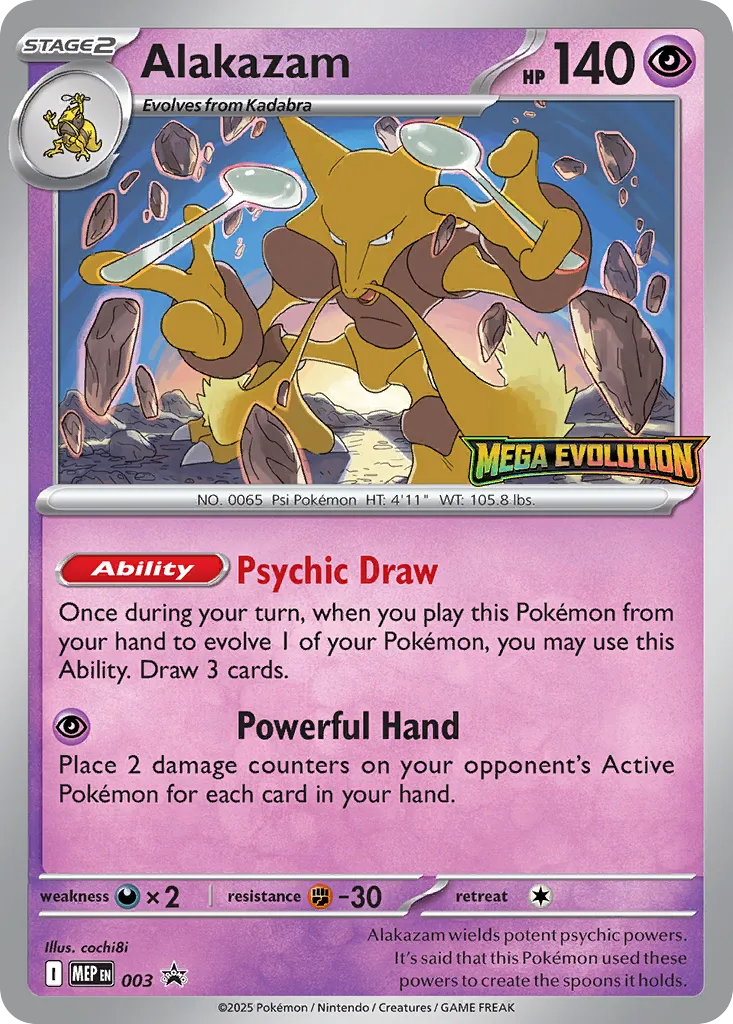 MEP Mega Evolution Promos - MEP003 - Alakazam (Stamped Holo)