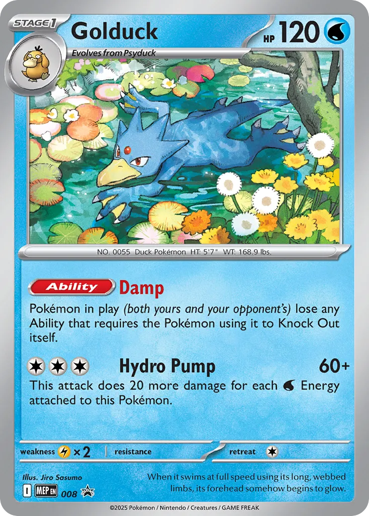 MEP Mega Evolution Promos - MEP008 - Golduck (Cosmos Holo)