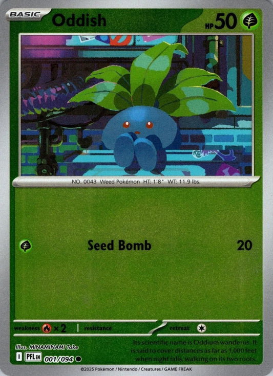 PFL Phantasmal Flames - 001/094 - Oddish (Reverse Holo)