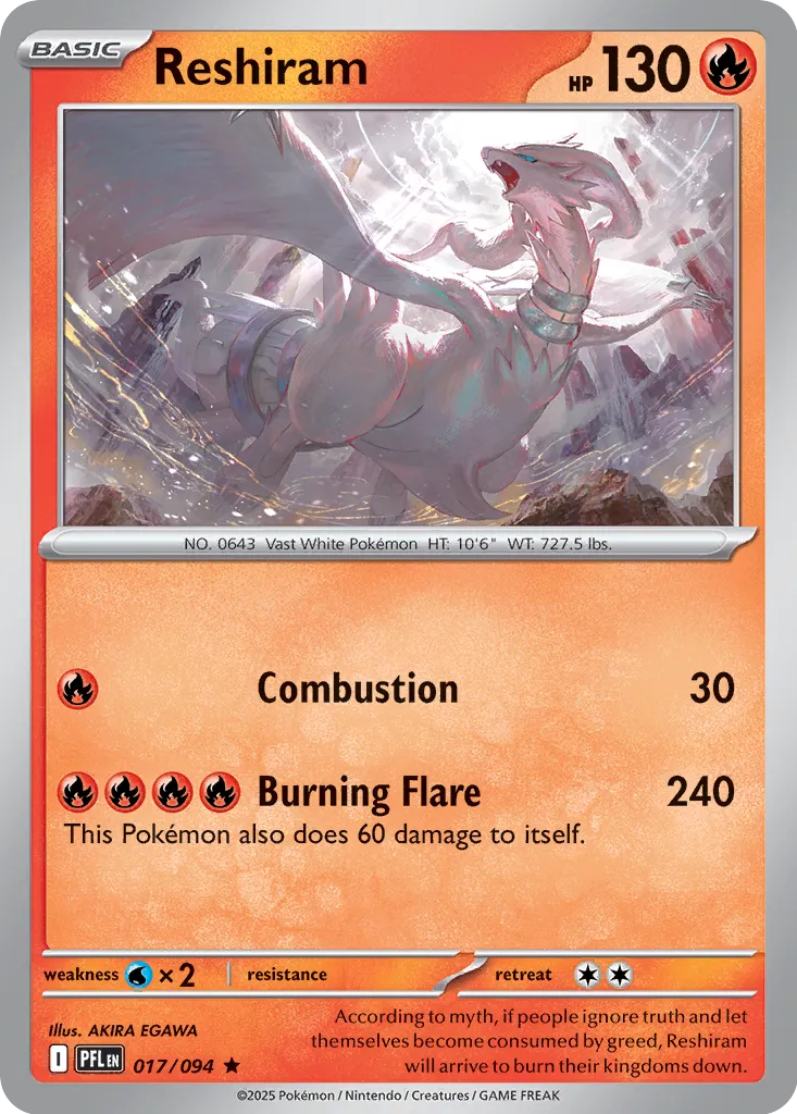 PFL Phantasmal Flames - 017/094 - Reshiram (Holo)