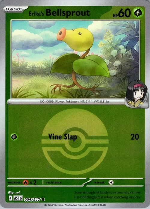 ASC Ascended Heroes - 004/217 - Erika's Bellsprout (Poké Ball Reverse Holo)