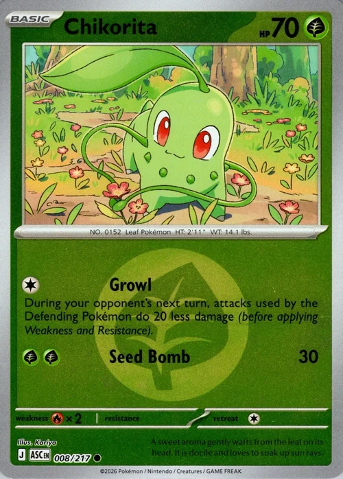 ASC Ascended Heroes - 008/217 - Chikorita (Energy Reverse Holo)