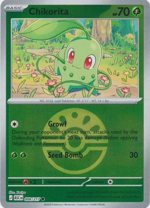 ASC Ascended Heroes - 008/217 - Chikorita (Friend Ball Reverse Holo)