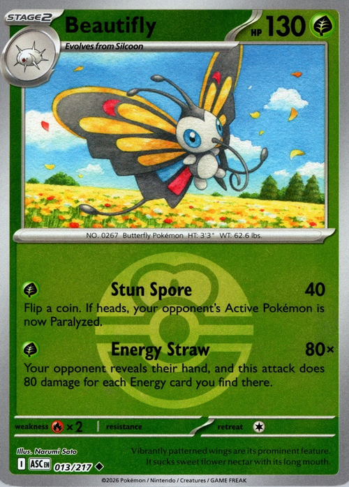 ASC Ascended Heroes - 013/217 - Beautifly (Love Ball Reverse Holo)