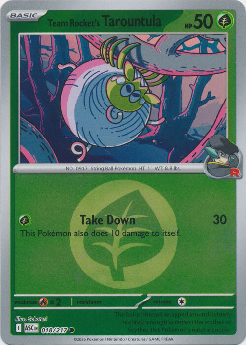 ASC Ascended Heroes - 018/217 - Team Rocket's Tarountula (Energy Reverse Holo)