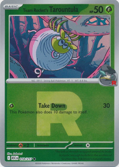 ASC Ascended Heroes - 018/217 - Team Rocket's Tarountula (Rocket Reverse Holo)