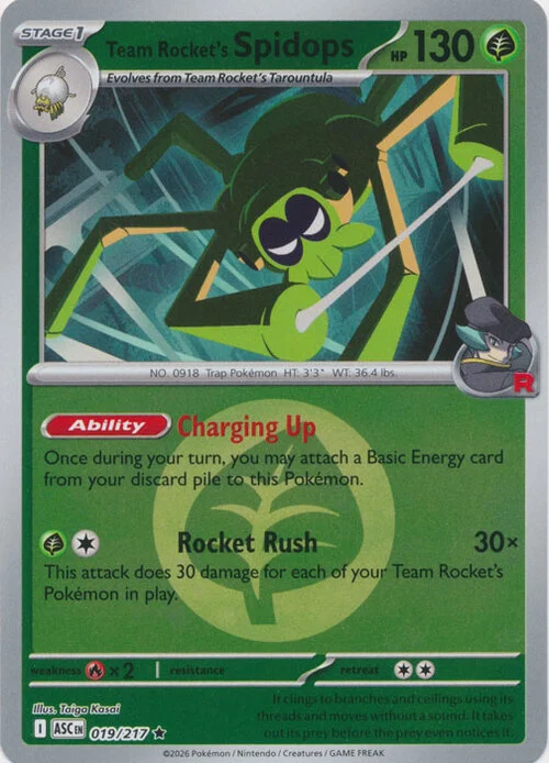 ASC Ascended Heroes - 019/217 - Team Rocket's Spidops (Energy Reverse Holo)