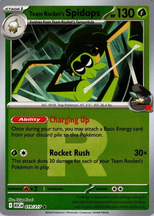 ASC Ascended Heroes - 019/217 - Team Rocket's Spidops (Rocket Reverse Holo)