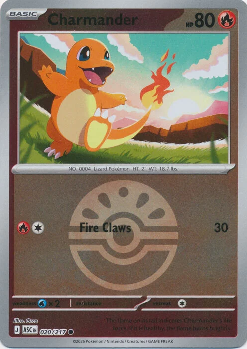 ASC Ascended Heroes - 020/217 - Charmander (Friend Ball Reverse Holo)