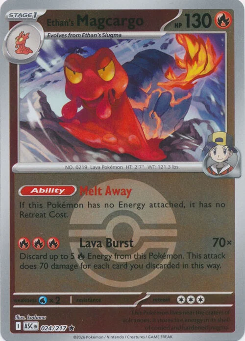 ASC Ascended Heroes - 024/217 - Ethan's Magcargo (Poké Ball Reverse Holo)