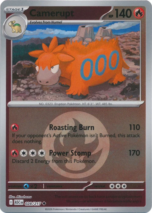 ASC Ascended Heroes - 028/217 - Camerupt (Energy Reverse Holo)