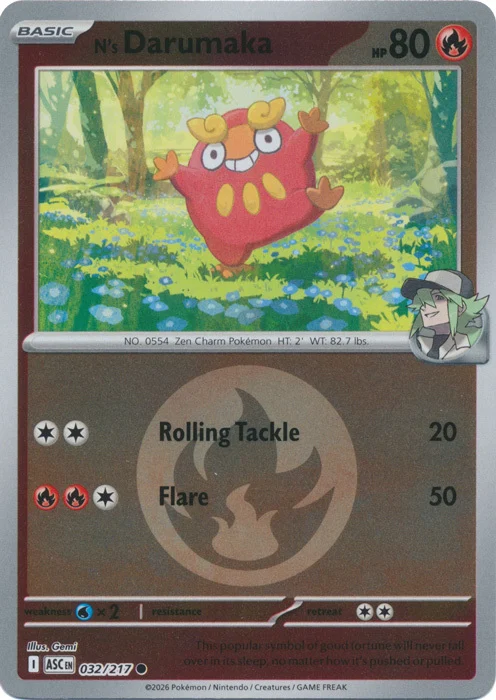 ASC Ascended Heroes - 032/217 - N's Darumaka (Energy Reverse Holo)