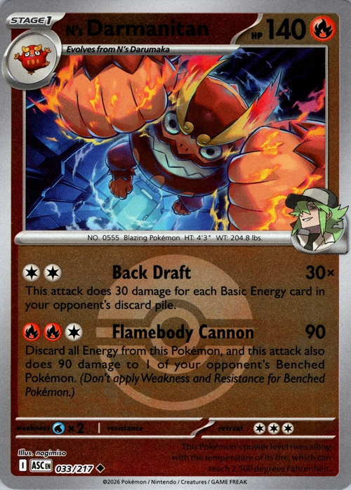 ASC Ascended Heroes - 033/217 - N's Darmanitan (Poké Ball Reverse Holo)