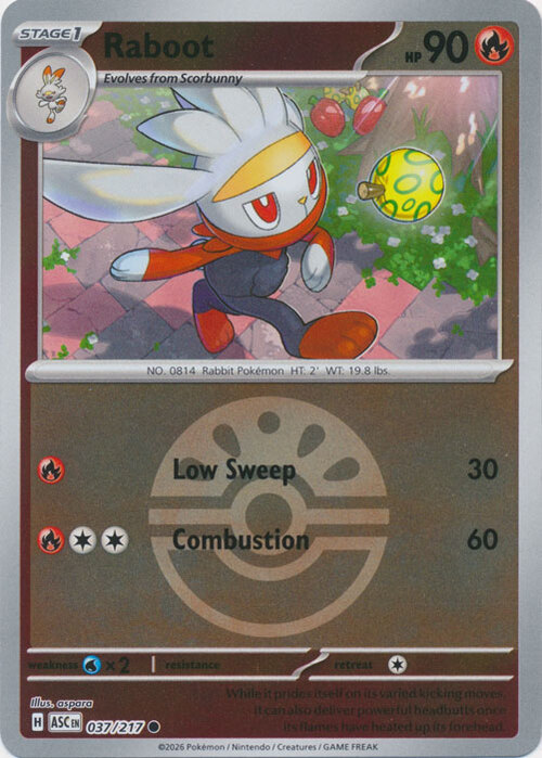 ASC Ascended Heroes - 037/217 - Raboot (Friend Ball Reverse Holo)