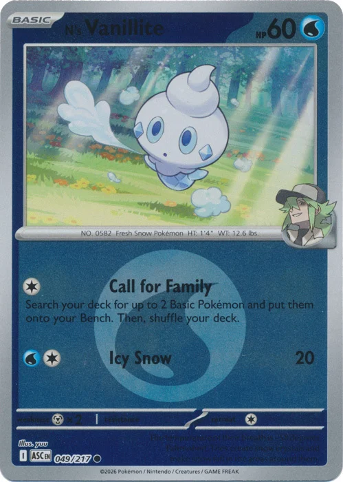 ASC Ascended Heroes - 049/217 - N's Vanillite (Energy Reverse Holo)