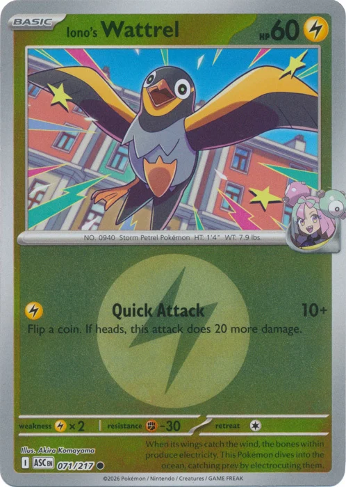 ASC Ascended Heroes - 071/217 - Iono's Wattrel (Energy Reverse Holo)